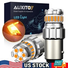2x Amber Yellow 1157 LED Turn Signal Blinker Parking Light Bulb Anti-Hyper Flash picture
