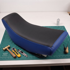 Yamaha Wolverine YFM350 Seat Cover 1995 To 2005 Blue Black Vinyl Seat Cover picture