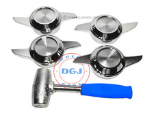 2 Bar Cut Chrome Knock-Off Spinners & Lead Hammer for Lowrider Wire Wheel(M) picture