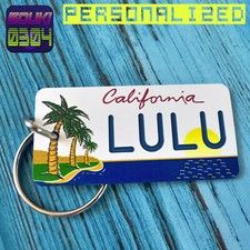 Personalized California Keychain Tag - Palms License Plate - Custom Engraved picture