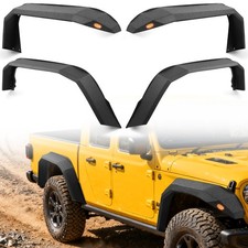 Front & Rear Fender Flares W/Turn Signal Lights For 2020-2026 Gladiator JT Steel picture