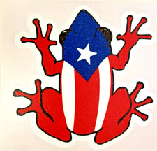 PUERTO RICO BORICUA Frog Coquí with PR Flag Decal Sticker Easy to Install picture