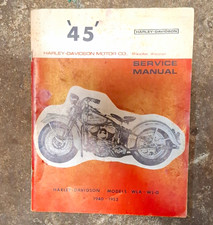 Vintage Original Factory Harley Davidson 45 Service Manual WLA WL G 1940 - 1952 picture