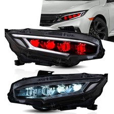 VLAND LED Headlights For 2016-2021 Honda Civic w/Startup Animation & Demon Eyes picture