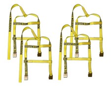 4 pack - Yellow Demco Kar Caddy Wheel Strap Basket Tire Tie Down Car Hauler Hook picture