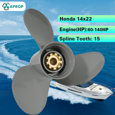 14x22 Aluminum Propeller Fit Honda Outboard Motor 60-140HP 15 Tooth picture