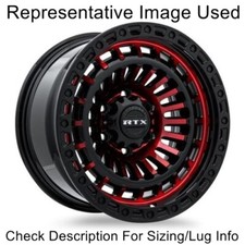 RTX Wheels 083092 Moab Gloss Black Machined Red 17x9 5x127 Offset -15 picture