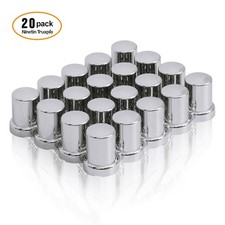 2.63'' H Push-On Tapered Top Lug Nut Covers Chrome ABS for Semi Truck 20, 60pcs picture