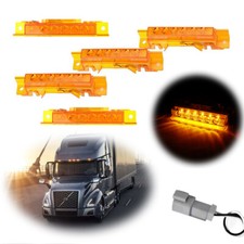 5X Amber Lens Cab Roof Marker Lights For Volvo 2004 VN/2003-2020 VNL Trucks,etc. picture
