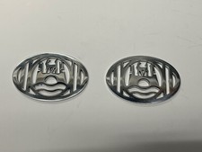 BILLET VW BUG BEETLE HORN GRILLS SET OF 2 1954-1967 WOLFSBURG DSGN POLISHED ALMN picture