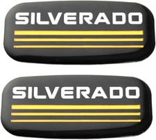 2x Yellow For 99-07 Silverado Cab Emblem Badge Side Roof Pillar Decal Plate picture