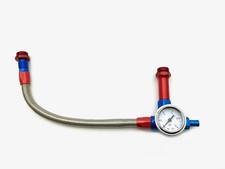 Holley Quickfuel AED Carburetor Fuel Line With Gauge 4150 4160 Dual Feed Braided picture