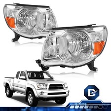 For 2005-2011 Toyota Tacoma Pickup Halogen Chrome Headlights Headlamps LH+RH picture