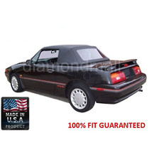 Fits: 1990-June 1992 Ford / Mercury Capri Convertible soft Top Black Cloth picture