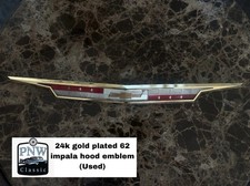 1962 62 Chevy Impala 24k Gold Plated hood Emblem picture