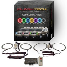 RGB Multi Color LED Halo kit with RF Remote for 06-10 Jeep Commander Headlights picture