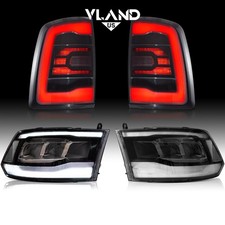 2Pairs For 2009-2018 Dodge RAM 1500/2500/3500 LED Headlights+Smoked Tail Lights picture