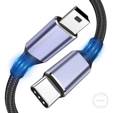 USB C to Mini USB Cable 1ft, [aluminum Shell, Braided] Durable Mini-b 5-pin to picture