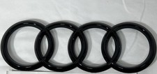 AUDI 4Ring Front 273mmEmblems Gloss Black For A3,A4,A5,A6,A7,S3,S5,SQ5,S6,S7 picture