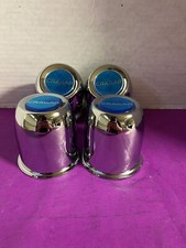 4 STEEL CHROME CRAGAR  CAPS 3”1/8 FOR 5 LUG CRAGAR SST WHEELS W/ BABY BLUE LOGO picture