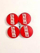 4 set BBS Wheel Center Caps 70mm Genuine Emblem Red Silver 3D 3TABS 56.24.073 picture