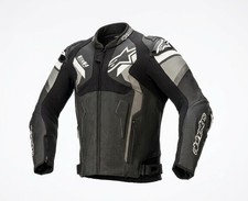 Alpinestars Atem v4 Leather Motorcycle Racing Jacket Black White Grey CE Armor picture