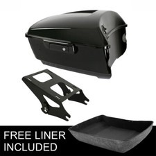 Black 13.7'' King Trunk 2Up Mount Rack Fit For Harley Electra Road Glide 2014-26 picture