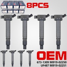 NEW 8PC DENSO GENUINE Ignition Coil for Toyota 673-1309 90919-A2005 90919-02250 picture