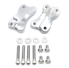 Chrome Fender to Fork Adapter Mount Bracket For 86-14 Harley FLST W/ 21