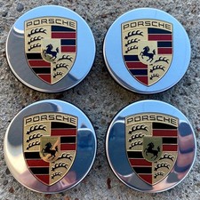 Porsche OE 911 991 Turbo S Center Lock Center Hub Caps Wheel Caps Chrome picture