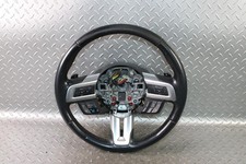 ⚠️DMG⚠️ 15-23 Mustang Black Leather Driver Steering Wheel Paddle Shift Radio WTY picture