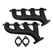 Cast Iron Exhaust Manifolds 02-12 for chevy Ls Based - Ceramic Black picture