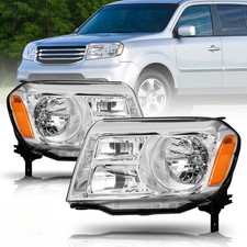 For 2012 2013 2014 2015 Honda Pilot HalogenChrome AMber Headlights Pair picture