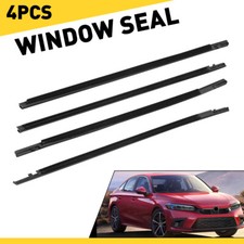 For 2016-21 Honda Civic Sedan 4pcs Weatherstrip Window Moulding Trim Seal Belt H picture