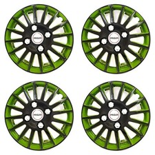 New Black Green 12 Inch Wheel Cover Wheel Cap Universal Model (Set of 4 Pcs) picture