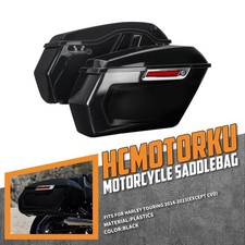 Hard Side Box Saddlebag w/ Latches Keys Black For Harley Touring Road King 14-23 picture