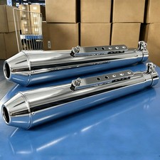 Chrome Universal Motorcycle Exhaust Pipe Muffler Silencer Fits for Suzuki Harley picture
