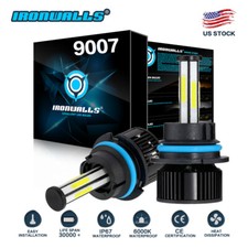 6-sides 9007 HB5 LED Headlight Bulbs Conversion Kit High Low Beam 6000K White 2x picture