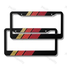 2PCS Retro Stripes TRD Topographic Aluminum License Plate Frame picture