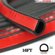 16Ft D Shape Car Door Seal Strip Soundproofing Weatherstripping for Door Window picture