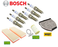 For Mercedes C E GLK Spark Plug + Air Oil AC Cabin Filter Tune Up Kit 10pcs OEM picture