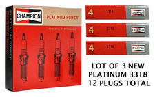Champion 3318 PLATINUM POWER SPARK PLUGS (4 CT) - LOT OF 3 BRAND NEW (12) picture