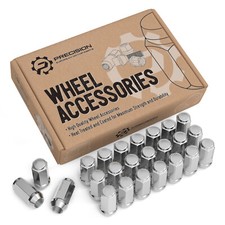 24pc Silver Bulge Lug Nuts 14x2 Course Thread for Ford Expedition F150 Navigator picture