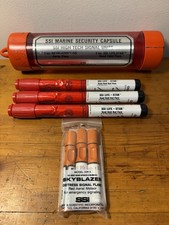 Vintage (3) Sky Blazer & (3) Hand Held Red Flares Marine Signal Packs 1990’s picture