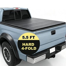 5.5FT 4-Fold Tonneau Cover Hard Truck Bed W/Led For Toyota Tundra 2014-2024 picture