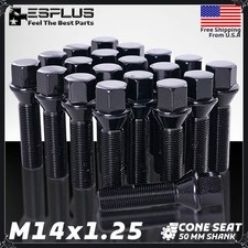 20 BMW Lug Bolt M14x1.25 Black 50mm Fit 2007-18 X5 & 2008-19 X6 W 20-24 Spacer picture