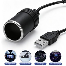 USB Male to 12V Cigarette Lighter Female Socket Adapter- Portable Power Supply picture