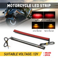 2 Flexible Motorcycle LED Strip 48LED Brake Stop Turn Signals Running Tail Light picture