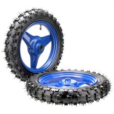 SUNQIAO Front and Rear Rim Wheel Kit PW50 PY50 PEEWEE50 50CC Pair of 10, Blue picture