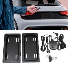2PCS Rear License Plate Frames Universal License Plate Tag Holder Black picture
